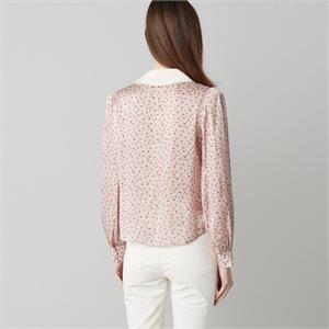 L.K. Bennett Beecham Daisy Print Scallop Collar Silk Blouse